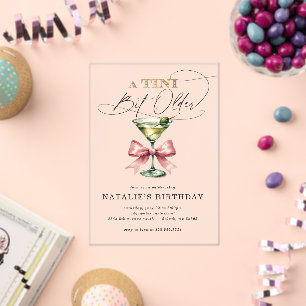 Invitations En Acrylique Un Tini Un Peu Plus Ancien Martini Rose Bow Annive