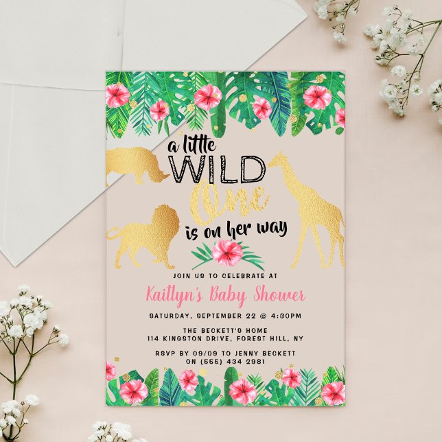 Invitations En Acrylique Une Petite Fille Est En Chemin Filles Baby shower (Créateur téléchargé)