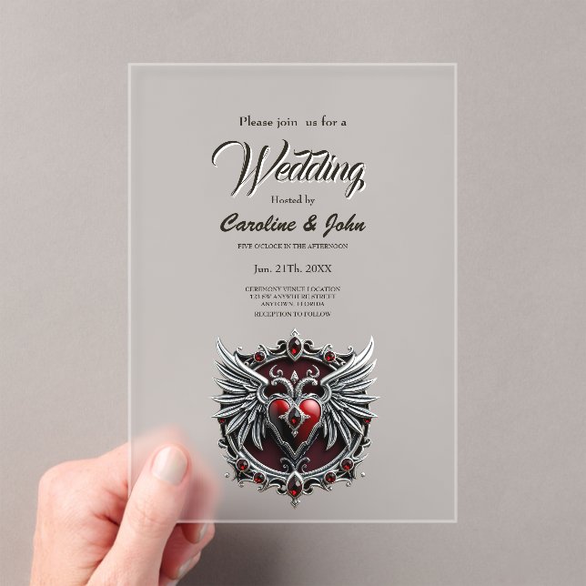 Invitations En Acrylique Une symbiose gothique, un hert élégant et des crân (In situ (ordinateur de poche))