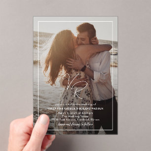 Invitations En Acrylique Valentina Photo Mariage moderne
