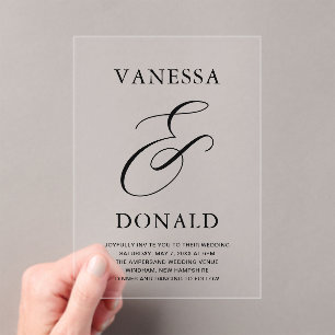 Invitations En Acrylique Vanessa Mariage moderne