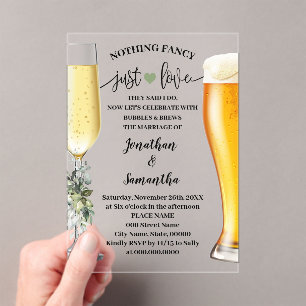 Invitations En Acrylique Végétation Rien de fantaisiste Juste Amour Bulles