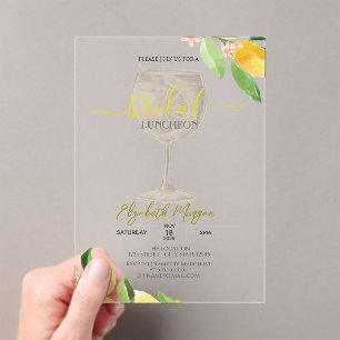 Invitations En Acrylique Verre à cocktail Citron Fruit Déjeuner de mariage