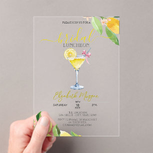 Invitations En Acrylique Verre à cocktail Lemon Bridal Luncheon
