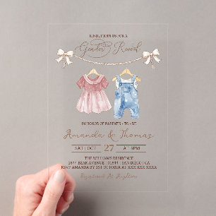 Invitations En Acrylique Vêtements Boho Révélation de Sexe