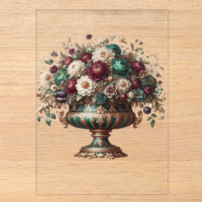 Invitations En Acrylique Victorian Bavaria Floral Vase (Recto)