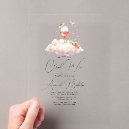 Invitations En Acrylique Vin Élégant Nuage Transparent Baby Shower