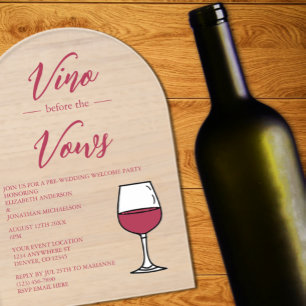 Invitations En Acrylique Vino Avant La Fête De Bienvenue PréMariage Vows