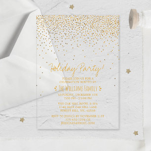 Invitations En Acrylique Vintage Glam Gold Confetti