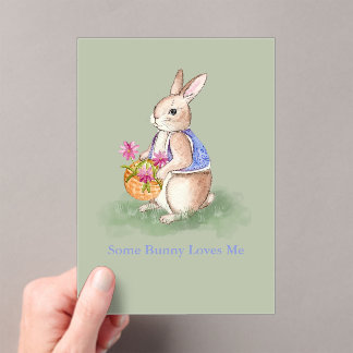 Invitations En Acrylique Watercolor Easter Bunny