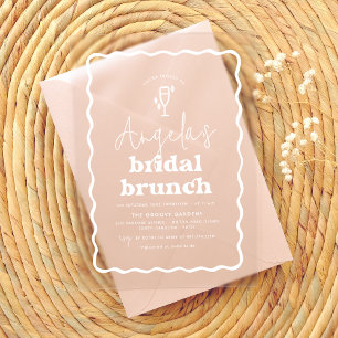 Invitations En Acrylique Wavy Retro Super Moderne Bruch Fête des mariées