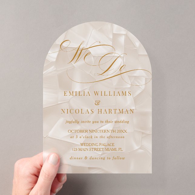 Invitations En Acrylique We Do Elegant Neutral Wedding (In situ (ordinateur de poche))