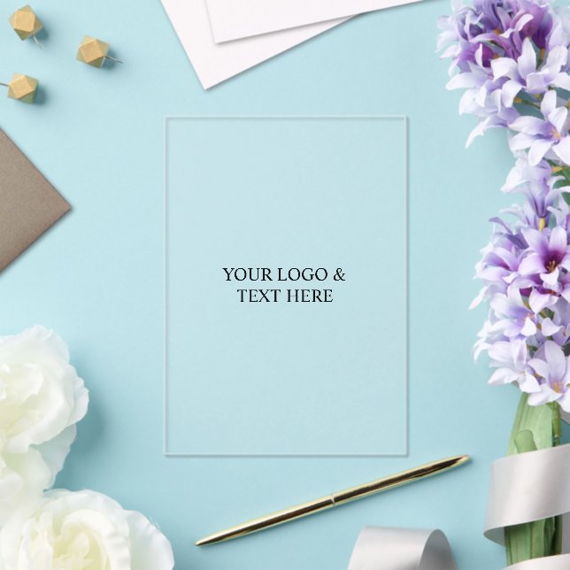 Invitations En Acrylique White Personalized – Your Logo & Text Here (Insitu (Mariage))