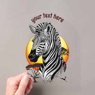 Invitations En Acrylique Zebra African Savanna Wild Animal