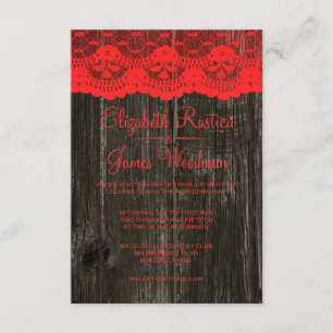 Invitations en bois de mariage de dentelle