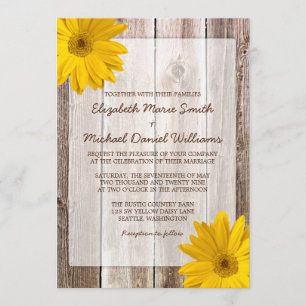 Invitations en bois de mariage de grange rustique