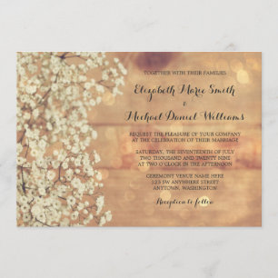 Invitations en bois de mariage du souffle du bébé