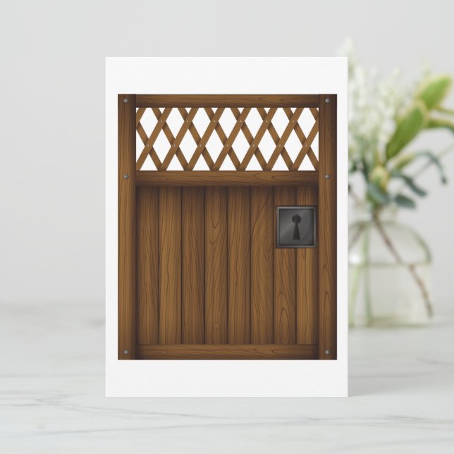 Invitations en bois de porte Brown bois (Debout devant)