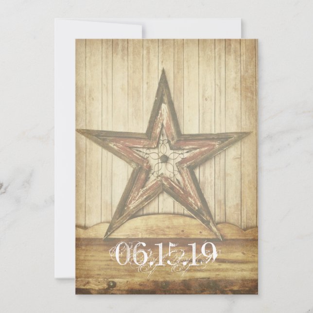 Invitations en bois occidentaux de mariage (Devant)