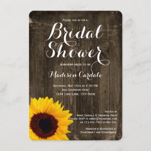 Invitations en bois rustiques de Fête de la mariée