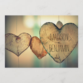 Invitations en bois rustiques de mariage