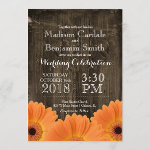 Invitations en bois rustiques de mariage de