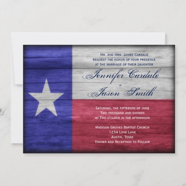 Invitations en bois rustiques de mariage de (Devant)