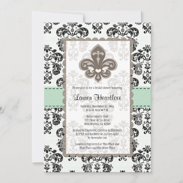 Invitations en bon état de Fête de la mariée de (Devant)