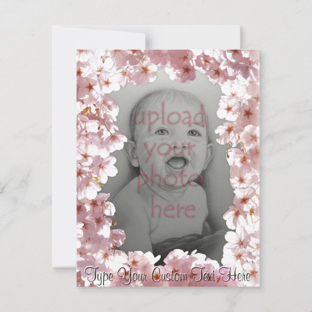 Invitations en fleurs roses Cartes RSVP personnali (Devant)