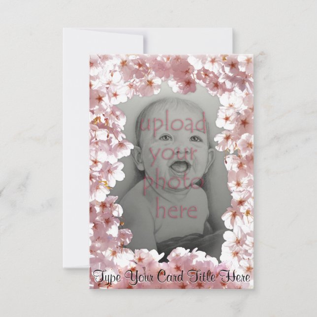 Invitations en fleurs roses Cartes RSVP personnali (Devant)