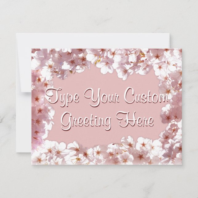 Invitations en fleurs roses Cartes RSVP personnali (Devant)