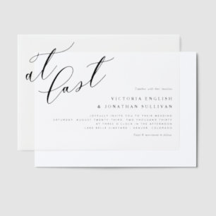 Invitations En Vélin À Dernier Black Modern Calligraphy Mariage