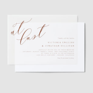 Invitations En Vélin À Dernier Terracotta Moderne Mariage de calligraph