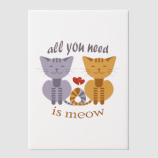 Invitations En Vélin All you need is meow Valentine cats