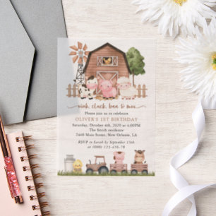 Invitations En Vélin Animaux de la ferme, Animaux mignons, Grange, Prem