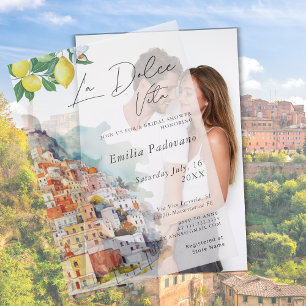 Invitations En Vélin Aquarelle La Dolce Vita Fête des mariées italienne
