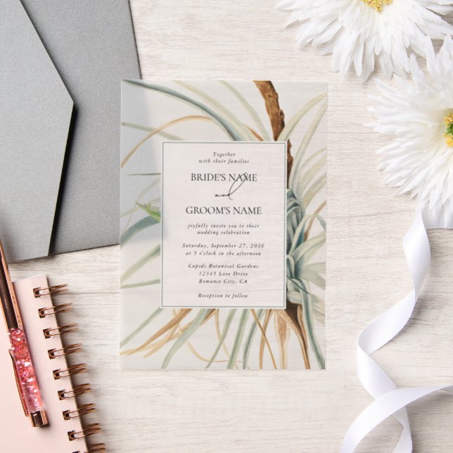 Invitations En Vélin Aquarelle Rustique Neutral Boho Mariage botanique (Mariage)
