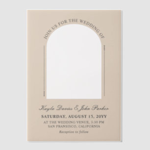 Invitations En Vélin Arc gris et amande Peekaboo Mariage informel