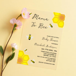 Invitations En Vélin Baby Shower Abeille
