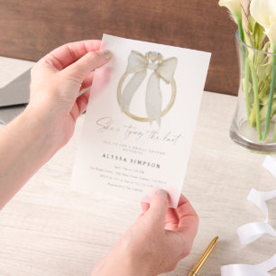 Invitations En Vélin Bague de diamant Elle noue le nœud Lancement de ma