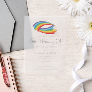 Invitations En Vélin Bel arc-en-ciel moderne Mariage LGBTQ