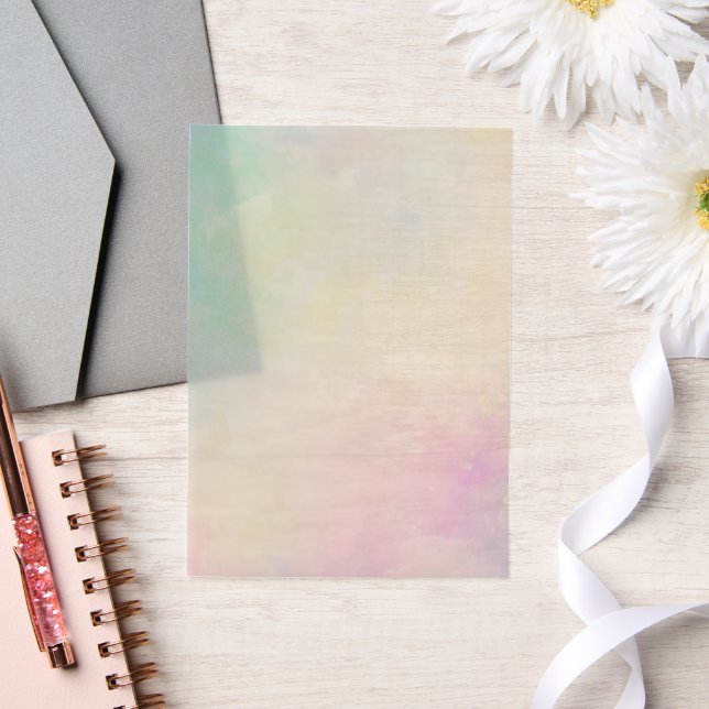 Invitations En Vélin Belles nuances arc-en-ciel de bleu rose vert (Mariage)