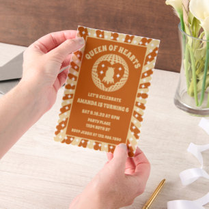 Invitations En Vélin Boho Reine Des Coeurs Fête D'Anniversaire