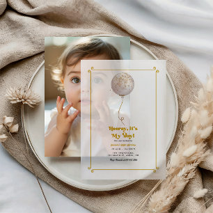 Invitations En Vélin Bonjour C’est ma journée! Fête d'anniversaire