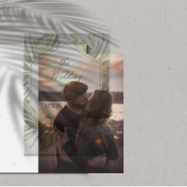 Invitations En Vélin Cadre Mariage Boho Palm Leaf