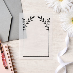 Invitations En Vélin Cadre SVG Fleur Black Séparé