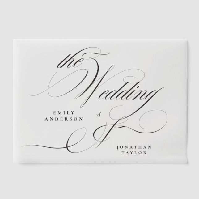 Invitations En Vélin Calligraphie formelle Mariage tenue de soirée (Recto)