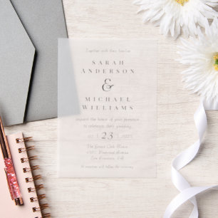 Invitations En Vélin Cartons d'invitation de mariage luxe sur vélin tra