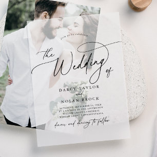 Invitations En Vélin Charme élégant Noir Simple Boho Mariage moderne