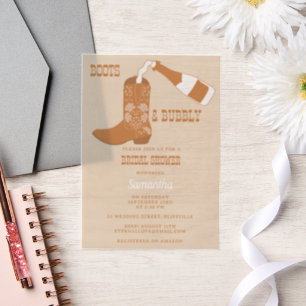 Invitations En Vélin Chaussures de Débutante Rustique Occidental Mariag